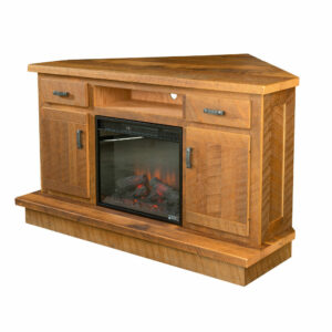 Corner Media Center with Fireplace Insert 