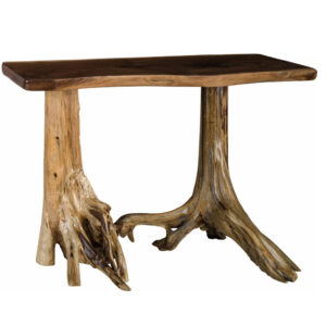 Live Edge Sofa Table with Stump Base