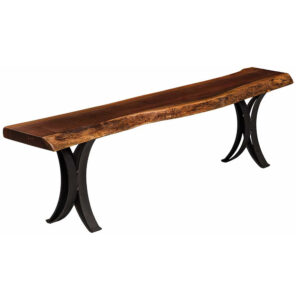 Live Edge Bench with Double Curved Base