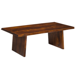 Live Edge Coffee Table with Angled Panel Base