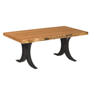 Live Edge Coffee Table with Double Curved Base