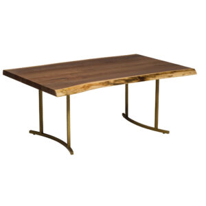 Live Edge Coffee Table with Orbit Base