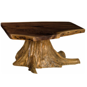 Live Edge Coffee Table with Stump Base