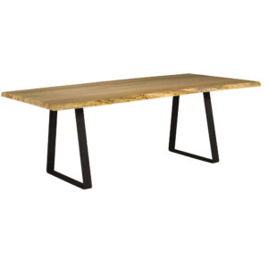 Live Edge Dining Table with Stirrup Base