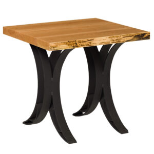Live Edge End Table with Double Curved Base