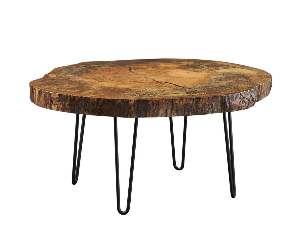 Spalted Sycamore Coffee Table - Hairpin Legs