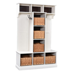 Traditional Hall Seat With Baskets