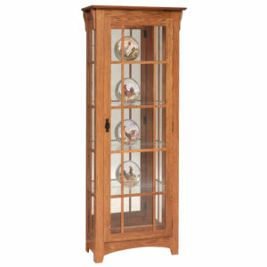 Mission Single Door Curio With Mullions