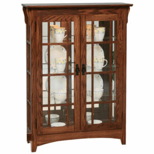 Mission Small Double Door Curio With Mullions