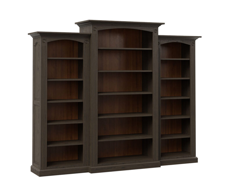 3 Piece 5 Shelf Deluxe Bookcase
