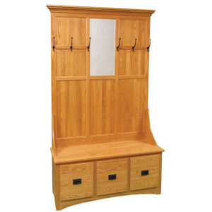 Mission 3 Drawer Hall Seat
