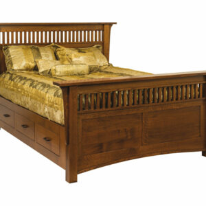 Geneva Bed with Storage Rails
