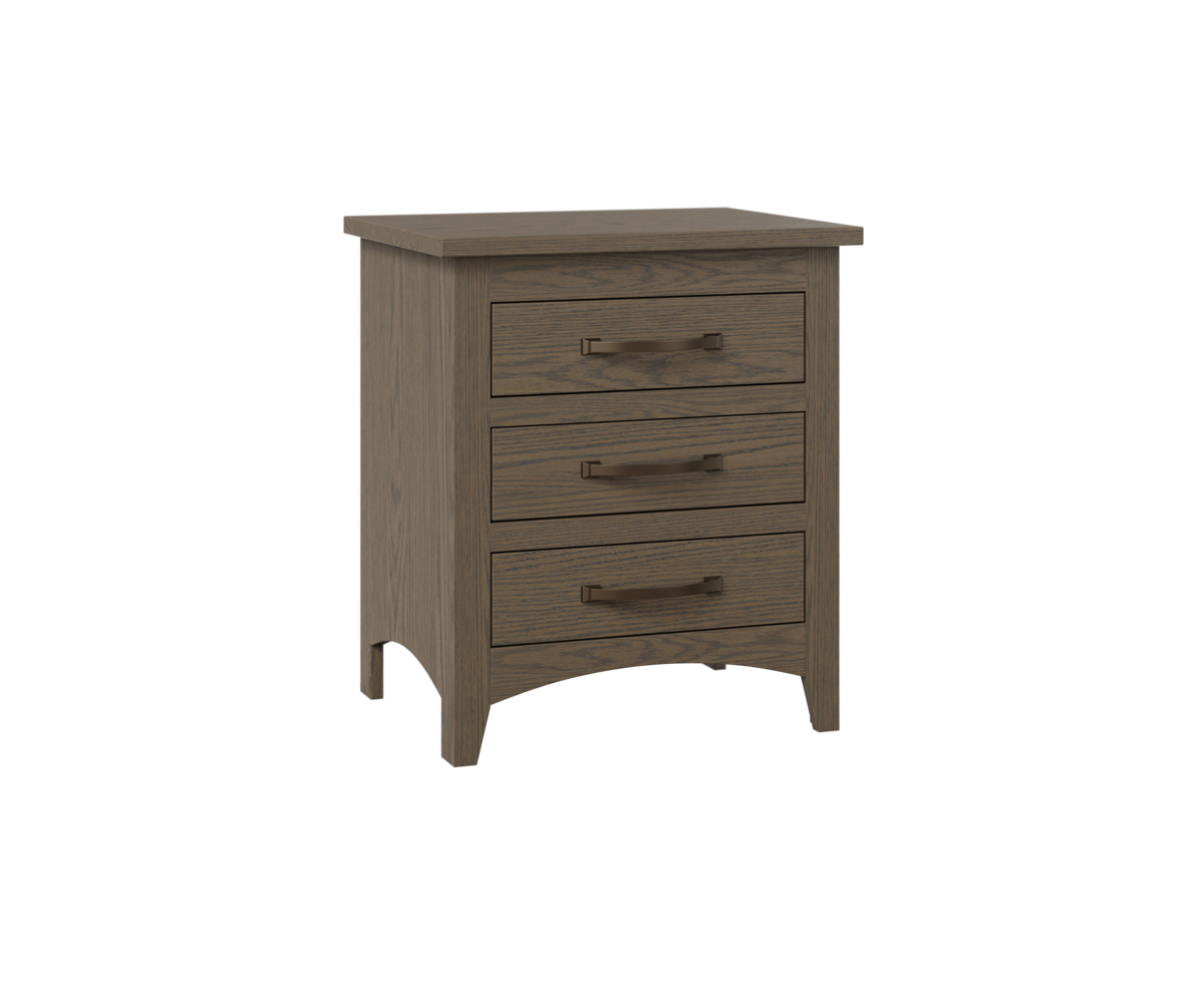 Glacier 3 Drawer Nightstand