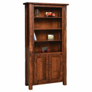 Hand Hewn Bookcase with Doors
