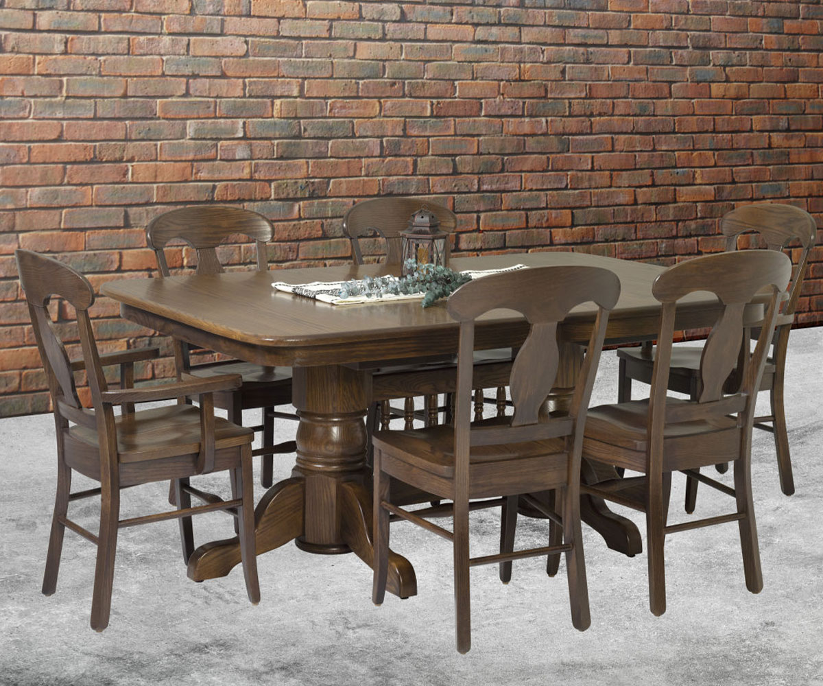 Traditional 8" Double Pedestal Table