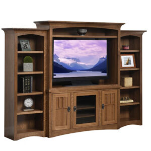Liberty Mission Entertainment Center With Open Bookcases