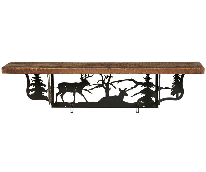 Rustic Shelf with Whitetail Deer