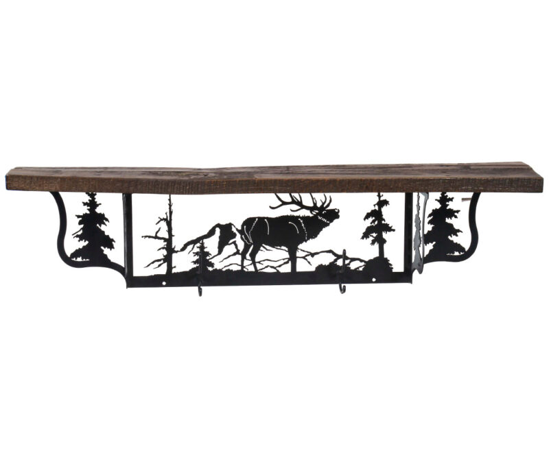 Rustic Shelf with Elk