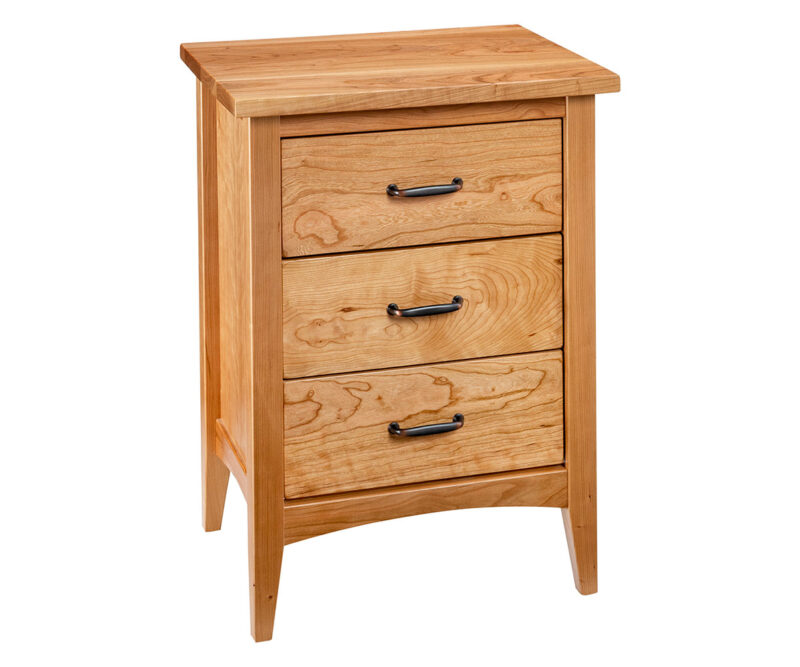 Cherry Fork 3 Drawer Nightstand