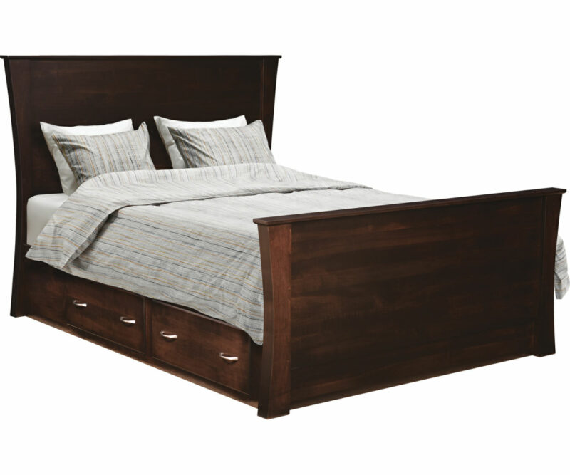 Roseberry Flat Panel Bed with Storage Rails