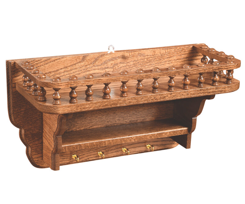 Shelf With Rail And Hooks