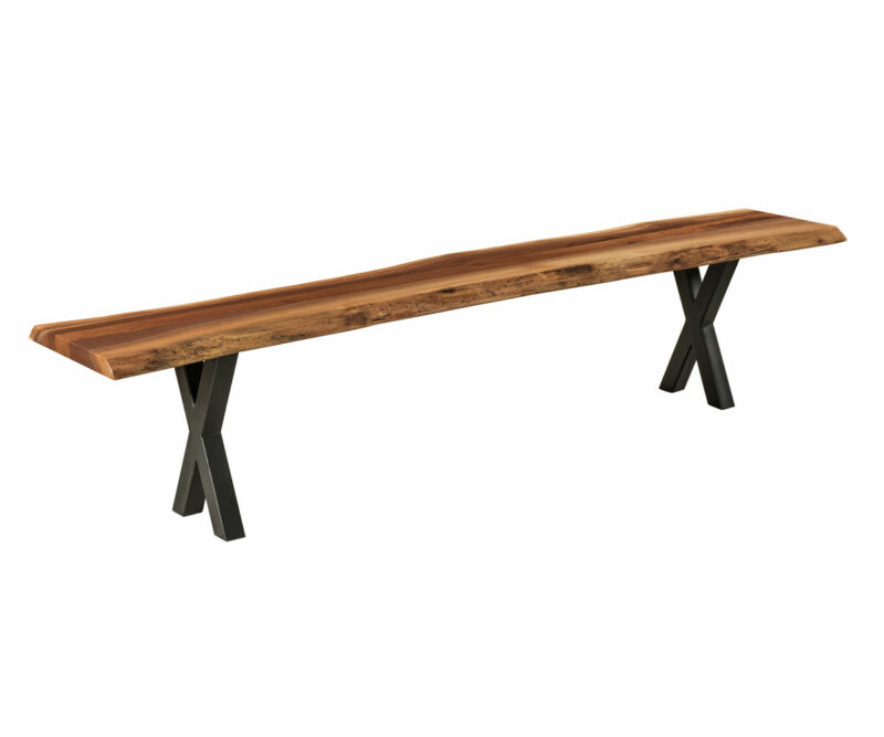 Live Edge Bench with Xavier Base