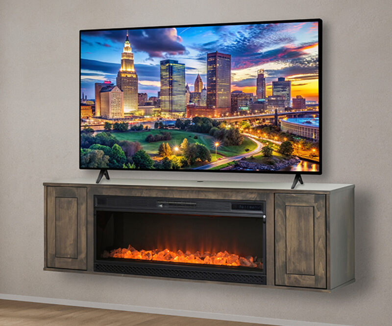 Abbie Floating TV Console With Firebox