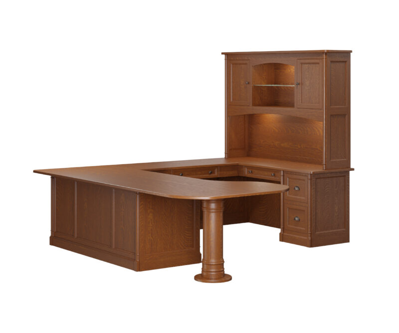 Covington U-Shaped Desk with Hutch Topper