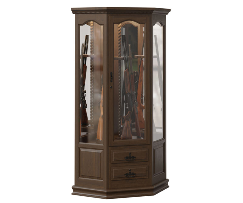 8 Gun Corner Swivel Cabinet
