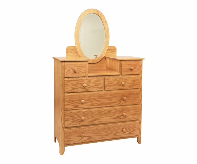 Scenic Shaker 7 Drawer Studio Chest with Oval Mirror