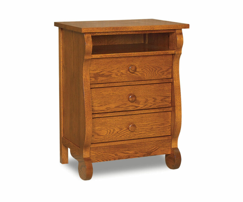 Old Classic Sleigh 3 Drawer Open Nightstand