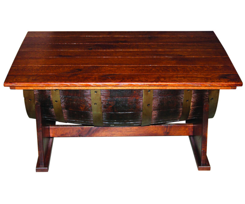 Half Barrel Coffee Table with Lift Top