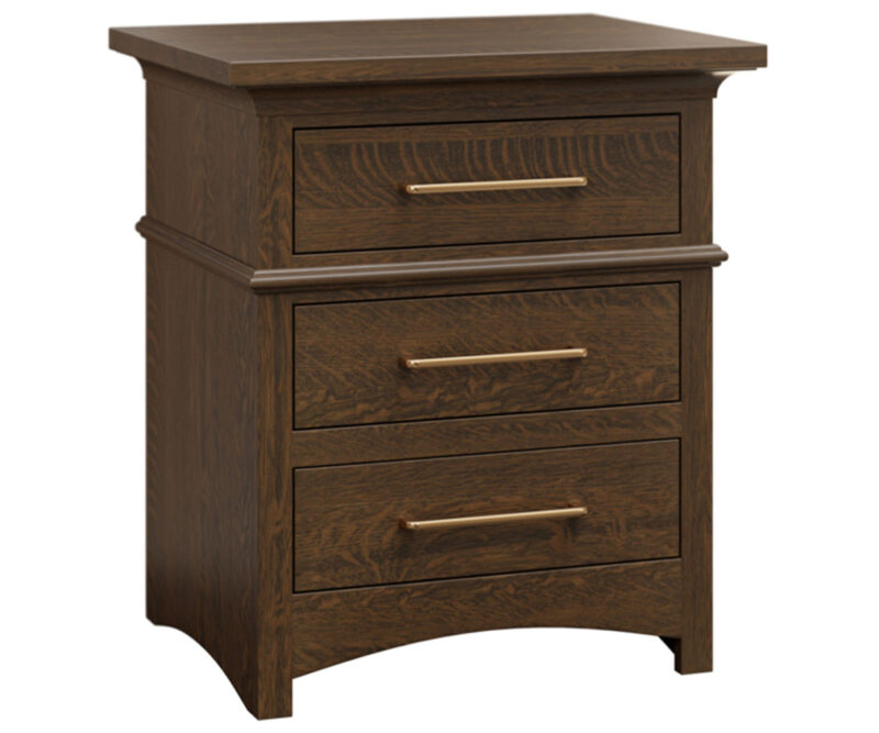 Old World 3 Drawer Nightstand