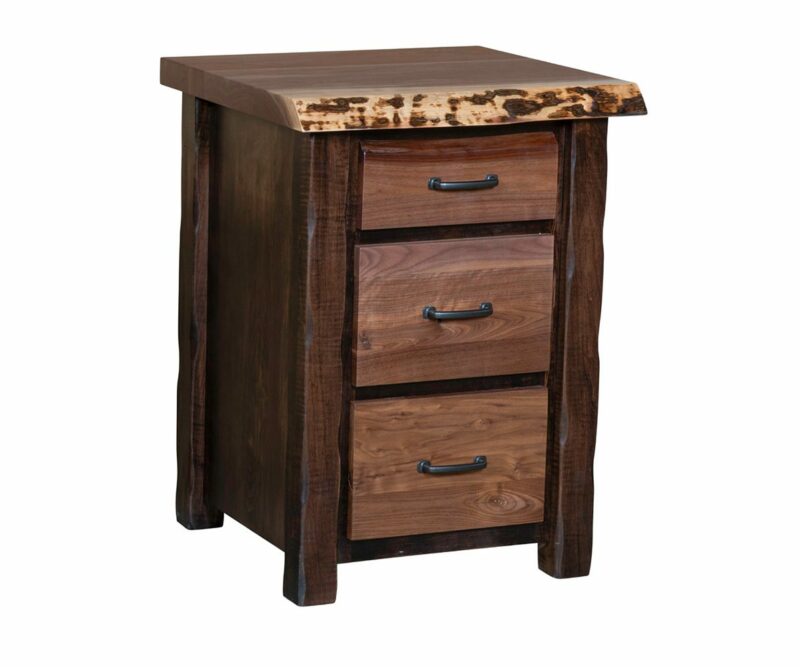 Cross Lake Live Edge 3 Drawer Nightstand