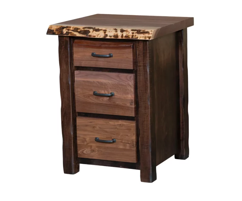 Cross Lake Live Edge 3 Drawer Nightstand